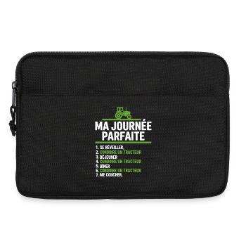 Ma journée parfaite conduire un tracteur - Sacoche pour ordinateur portable 13 pouces - noir - Devant