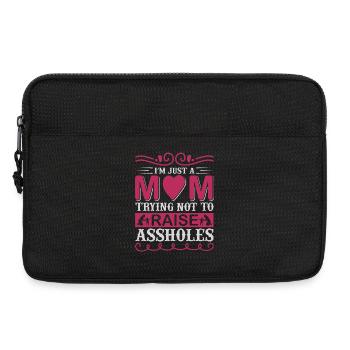 Je suis juste une maman qui essaie de ne pas élever des connards - Sacoche pour ordinateur portable 13 pouces - noir - Devant