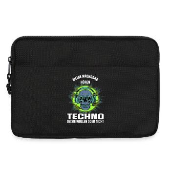 My neighbors listen to techno - Laptop bag 13" - black - Front