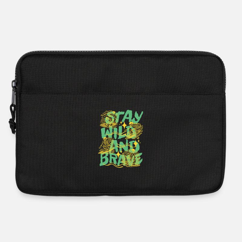 Bleib wild und mutig - Laptoptasche 13" - Schwarz