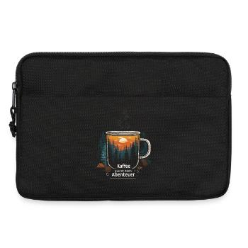 Camping Spruch Kaffee Wald Camper Morgen Outdoor - Laptoptasche 13" - Schwarz - Vorne