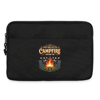 Lagerfeuer, Marshmallow, alles besser, Camping - Laptoptasche 13" - Schwarz - Vorne