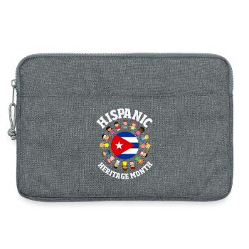 Cuba Pride & Home - Design du drapeau de Cuba - Sacoche pour ordinateur portable 13 pouces - gris chiné - Devant