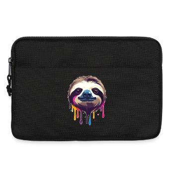 Faultier Neon Farbtropfen Illustration - Laptoptasche 13" - Schwarz - Vorne