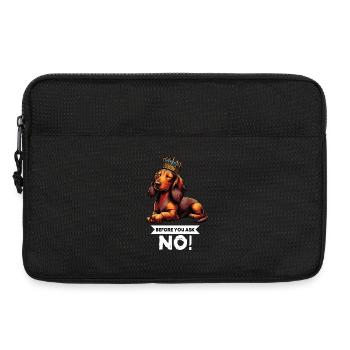 Before You Ask Langhaardackel Dackel Teckel Tekkel - Laptoptasche 13" - Schwarz - Vorne