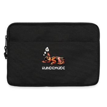 Hundemüde Zwergpinscher Pinscher Pinscherbesitzer - Laptoptasche 13" - Schwarz - Vorne