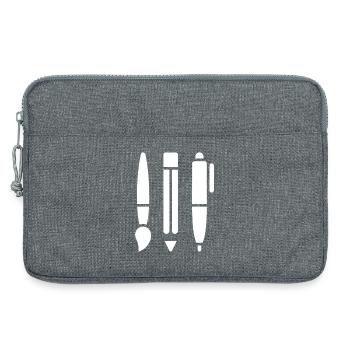 Pinsel, Bleistift und Stift - Kunst Symbol - Laptoptasche 13" - Grau meliert - Vorne