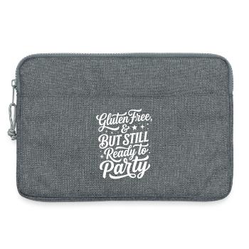 Humour des paroles de fête sans gluten - Sacoche pour ordinateur portable 13 pouces - gris chiné - Devant