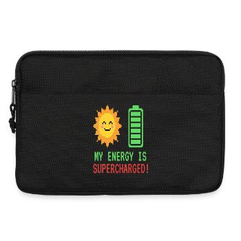 Meine Energie ist überladen Pixel Art Sonne - Laptoptasche 13" - Schwarz - Vorne