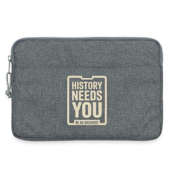 L’histoire a besoin de vous : soyez archiviste - Sacoche pour ordinateur portable 13 pouces - gris chiné - Devant
