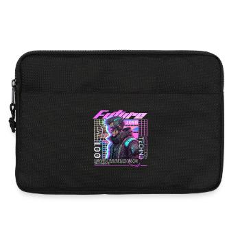 Neon Cyberpunk Cyclist - Laptop bag 13" - black - Front