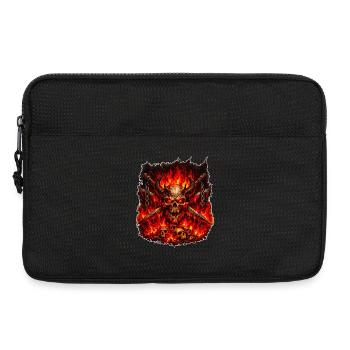 Fire Skull with Horns - Laptop bag 13" - black - Front