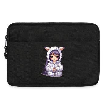 Chibi Häschen Hoodie Stil - Laptoptasche 13" - Schwarz - Vorne