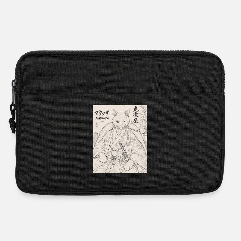 Maukuza Katzen-Samurai im Bambuslicht - Laptoptasche 13" - Schwarz