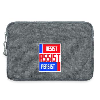 Resist Assist Persist Aktivismus Motivation Logo - Laptoptasche 13" - Grau meliert - Vorne