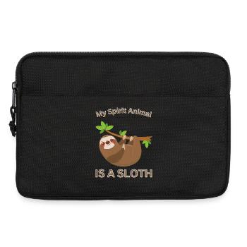 Mon animal spirituel est un paresseux drôle, paresseux et somnolent - Sacoche pour ordinateur portable 13 pouces - noir - Devant