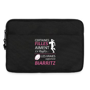 Certaines Filles Aiment Le Rugby Les Vraies Sup... - Sacoche pour ordinateur portable 13 pouces - noir - Devant