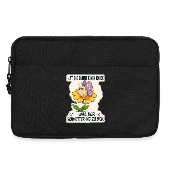Hat die Blume einen Knick... - Laptoptasche 13" - Schwarz - Vorne