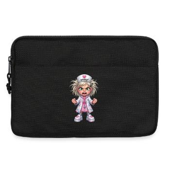 Dessin animé de l’infirmière folle - Sacoche pour ordinateur portable 13 pouces - noir - Devant