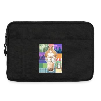 Bubble Tea Boba Drôle de Lapin mignon - Sacoche pour ordinateur portable 13 pouces - noir - Devant