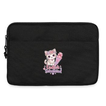 Endlich Schulkind Katze Schultüte - Laptoptasche 13" - Schwarz - Vorne