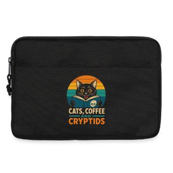 Chats, Café et Cryptides - Sacoche pour ordinateur portable 13 pouces - noir - Devant