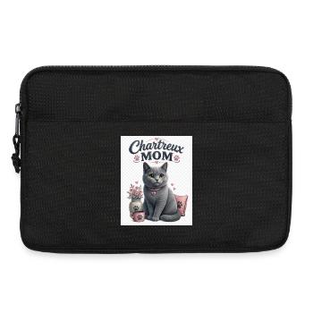 Charteux Mom Gray Cat Love - Laptop bag 13" - black - Front