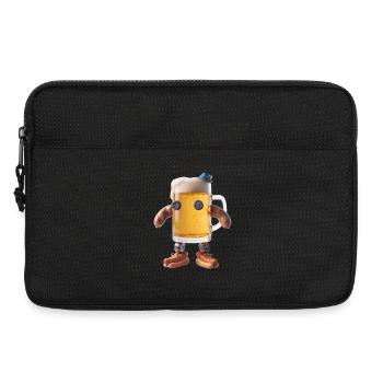 Personnage de la Chope de Bière avec des bras en saucisse - Sacoche pour ordinateur portable 13 pouces - noir - Devant