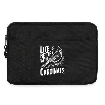 La vie est meilleure avec les cardinaux - Sacoche pour ordinateur portable 13 pouces - noir - Devant