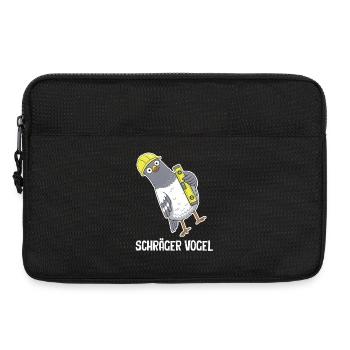 Schräger Vogel – Taube mit Wasserwaage - Laptoptasche 13" - Schwarz - Vorne