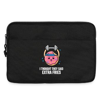 Donut beim Training mit Hantel - Laptoptasche 13" - Schwarz - Vorne