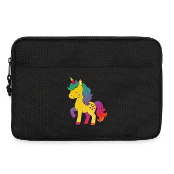 Regenbogen Einhorn Cartoon Design - Laptoptasche 13" - Schwarz - Vorne