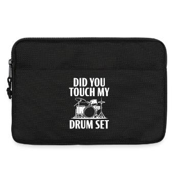 Hast du mein Trommelset angefasst - Laptoptasche 13" - Schwarz - Vorne