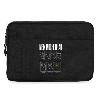 Mein Wochenplan Gaming Zocker Gamer Herren Jungs - Laptoptasche 13" - Schwarz - Vorne