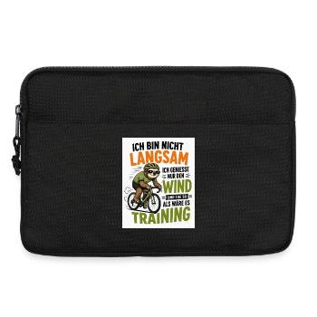 Faultier auf Fahrrad - Laptoptasche 13" - Schwarz - Vorne