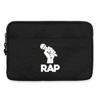 Silhouette du micro rap - Sacoche pour ordinateur portable 13 pouces - noir - Devant