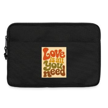 Typographie de l’amour psychédélique - Sacoche pour ordinateur portable 13 pouces - noir - Devant
