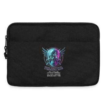 Totenkopf Neon, Synthwave, Cyberpunk, Halloween - Laptoptasche 13" - Schwarz - Vorne