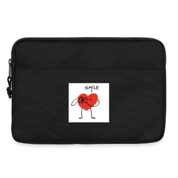 Coeur avec caméra dessin animé - Sacoche pour ordinateur portable 13 pouces - noir - Devant