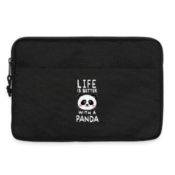 Life Is Better With A Panda - Laptoptasche 13" - Schwarz - Vorne