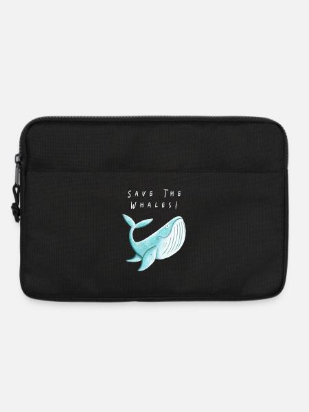 Rettet Die Wale I Naturschutz Tierschutz Geschenk - Laptoptasche 13" - Schwarz