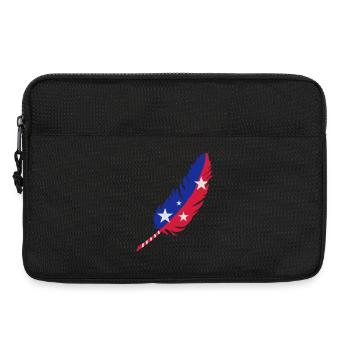 A feather-blue, red with stars - Laptop bag 13" - black - Front