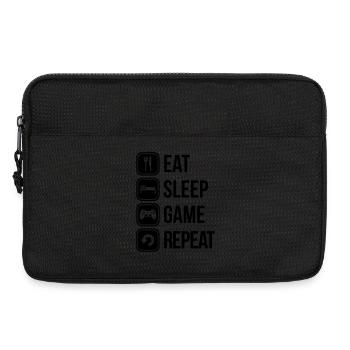 eat sleep game repeat - Laptop bag 13" - black - Front