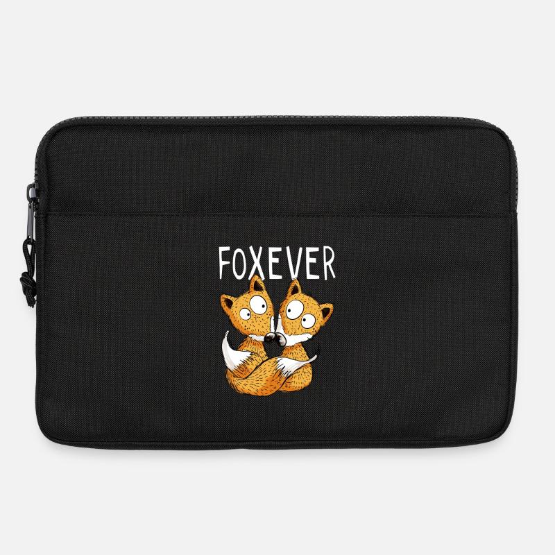 Foxever - Forever - Fuchs - Partnerschaft - Paar - Laptoptasche 13" - Schwarz