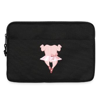 Ballerina Brathähnchen mit Tütü und Ballettschuhe - Laptoptasche 13" - Schwarz - Vorne