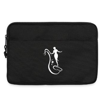 Saxofon und Frau - Laptoptasche 13" - Schwarz - Vorne