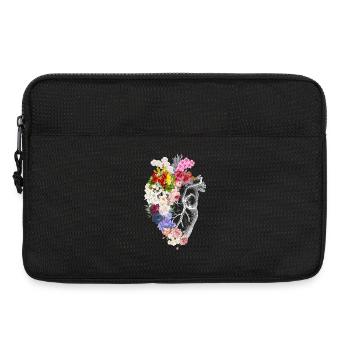 Florales anatomisches Herz - Laptoptasche 13" - Schwarz - Vorne