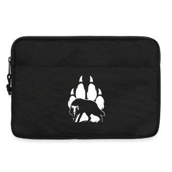 Silhouette et patte de loup - Sacoche pour ordinateur portable 13 pouces - noir - Devant