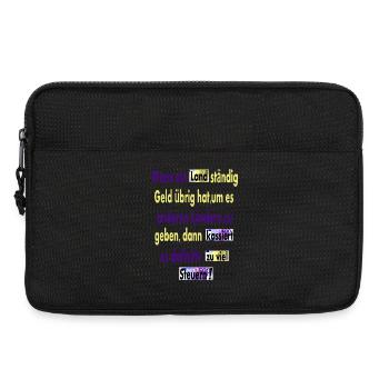 Zu viele Steuern - Laptoptasche 13" - Schwarz - Vorne