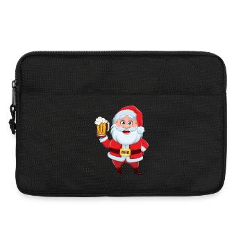 Père Noël avec chope à bière - Sacoche pour ordinateur portable 13 pouces - noir - Devant